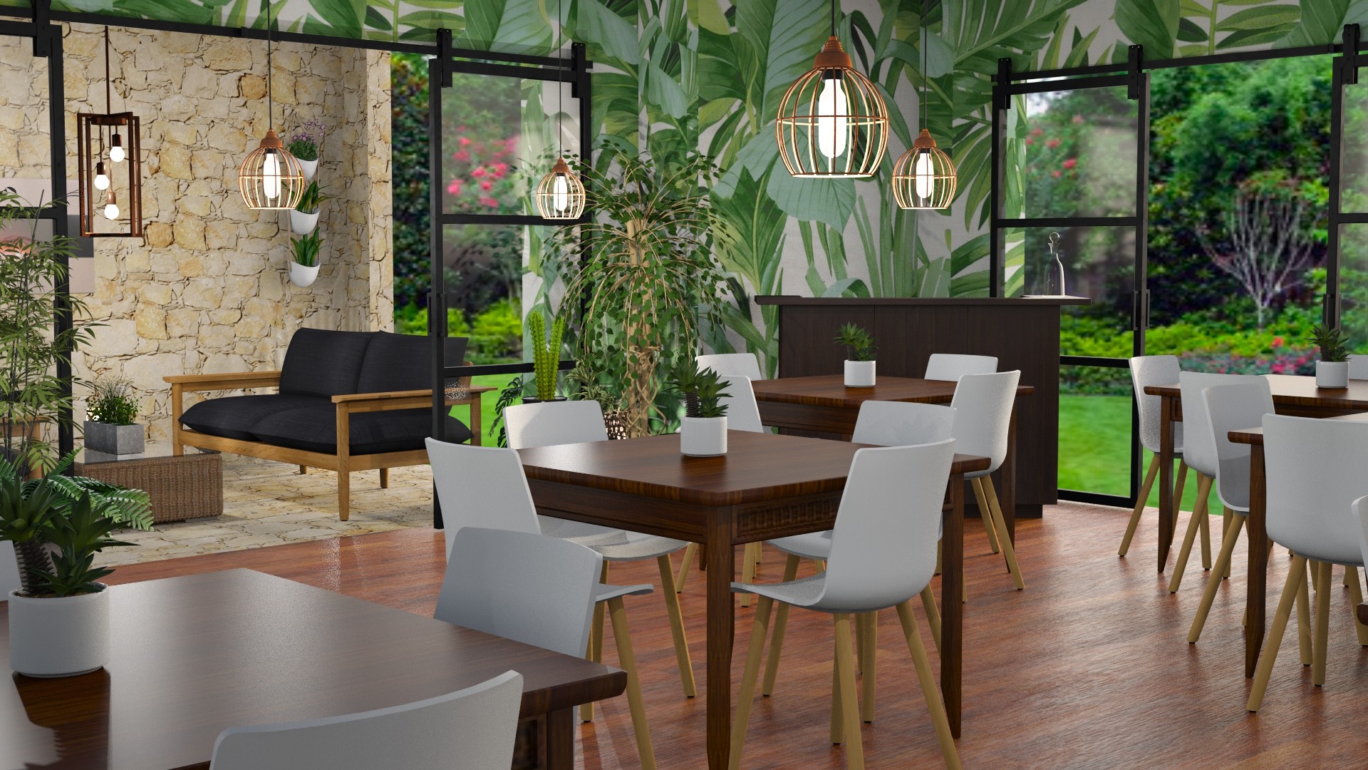 Round dining table with fluted base