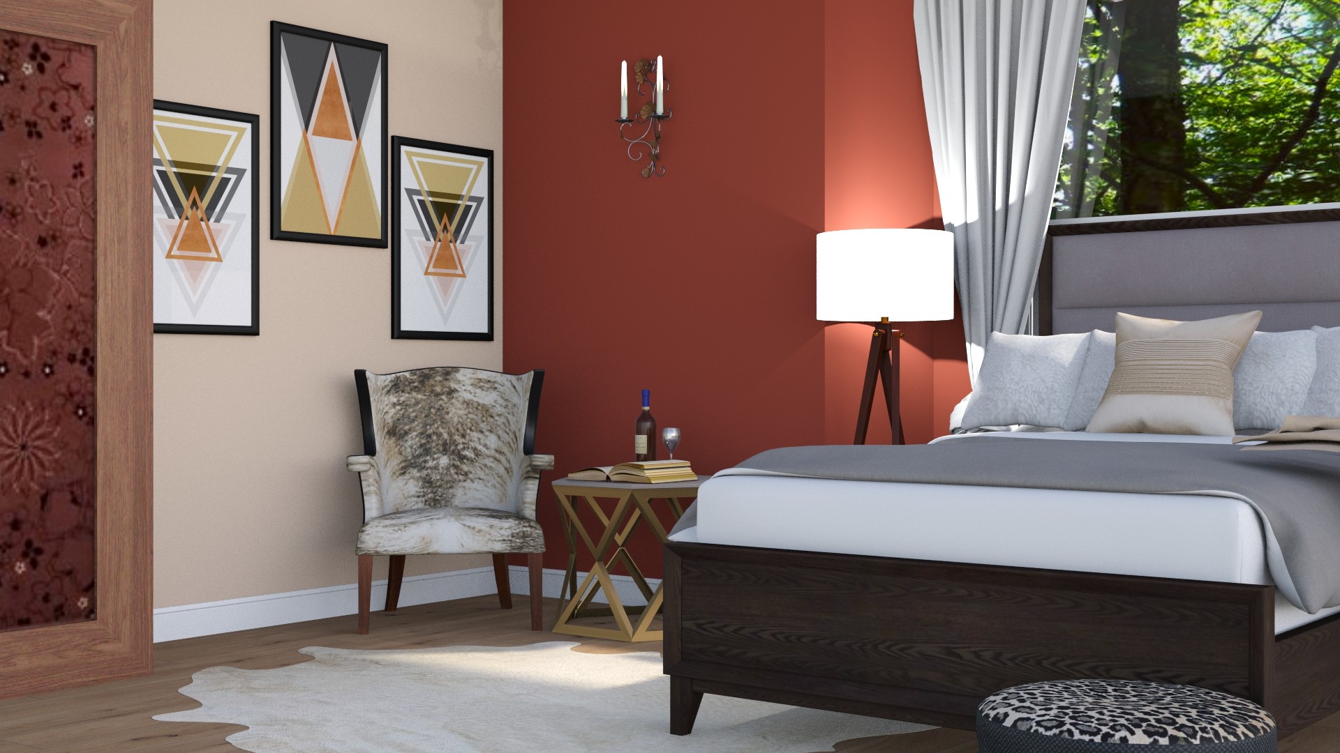 Charcoal kitchen island with quartz counters